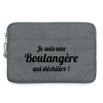 Boulanger / Boulangerie / Métier / Job - Sacoche pour ordinateur portable 13 pouces - gris chiné - Devant