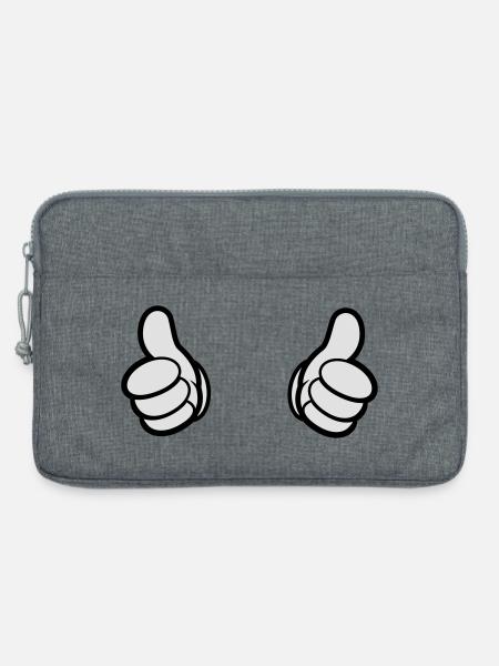 Comic Daumen, Style, Doppel Daumen,i bims - Laptoptasche 13" - Grau meliert