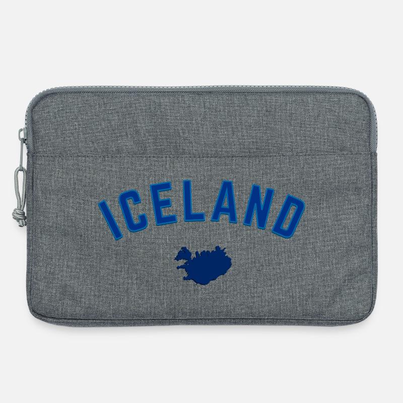Iceland Blau Karte Bogen Design - Laptoptasche 13" - Grau meliert