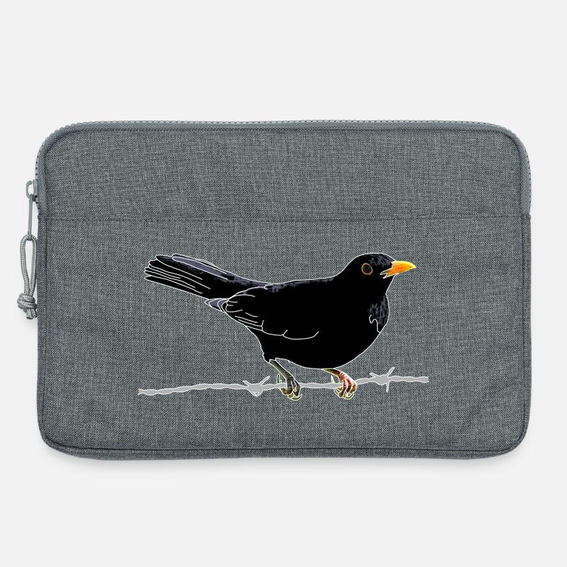 Amsel auf Stacheldraht - Laptoptasche 13" - Grau meliert
