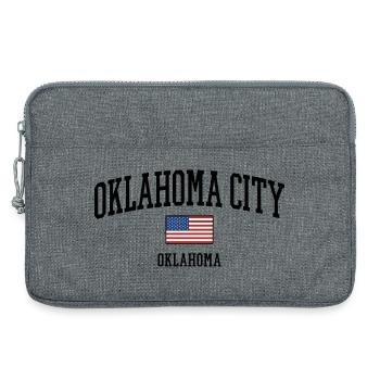 Oklahoma City American Flag - Laptop bag 13" - heather grey - Front
