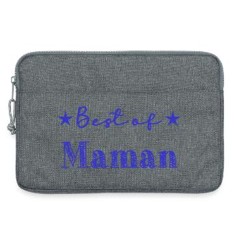 MAMAN. FÊTE DES MÈRES. BONNE FÊTE MAMAN. JE T'AIME - Sacoche pour ordinateur portable 13 pouces - gris chiné - Devant