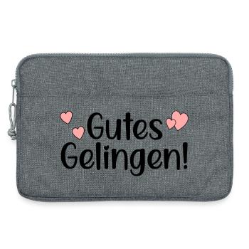 GUTES GELINGEN SPRÜCHE - ERFOLG - Laptoptasche 13" - Grau meliert - Vorne
