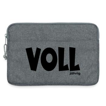 18. Geburtstag - Volljährig - Laptoptasche 13" - Grau meliert - Vorne