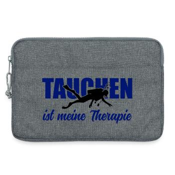 Tauchen ist meine Therapie – Taucher-Spruch - Laptoptasche 13" - Grau meliert - Vorne