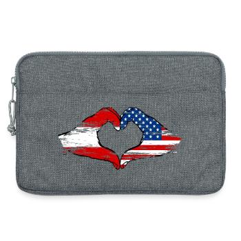 Autriche USA forme de coeur avec les mains utilisées - Sacoche pour ordinateur portable 13 pouces - gris chiné - Devant