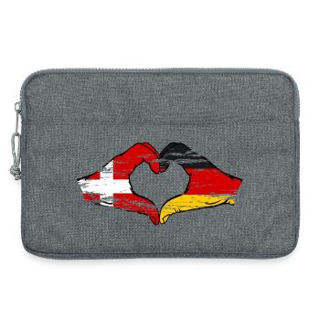 Denmark Germany Heart Shape with Hands Used - Laptop bag 13" - heather grey - Front