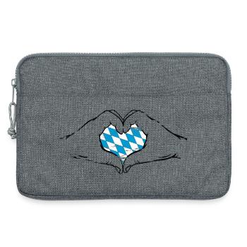 Drapeau de Bavière Aiguilles Forme de coeur Utilisé - Sacoche pour ordinateur portable 13 pouces - gris chiné - Devant