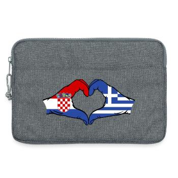 Kroatien Griechenland Flagge Hände Herzform - Laptoptasche 13" - Grau meliert - Vorne