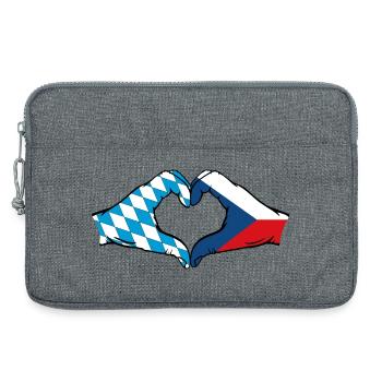 Bavière, République tchèque, Drapeau, Mains, Forme de coeur - Sacoche pour ordinateur portable 13 pouces - gris chiné - Devant