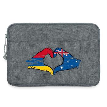 Armenien Australien Flagge Hände Herzform used - Laptoptasche 13" - Grau meliert - Vorne