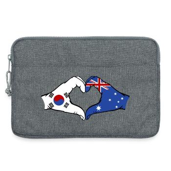 South Korea Australia Hands Heart Shape - Laptop bag 13" - heather grey - Front