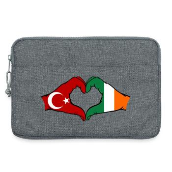 Türkei Irland Hände Herzform - Laptoptasche 13" - Grau meliert - Vorne