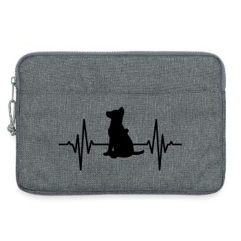 Deutscher Schäferhund Herzschlag - Laptoptasche 13" - Grau meliert - Vorne