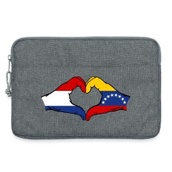 Drapeau Hollande Venezuela mains forme de coeur - Sacoche pour ordinateur portable 13 pouces - gris chiné - Devant