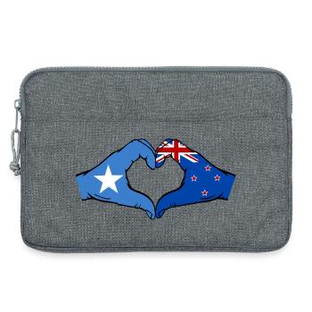 Somalia Neuseeland Flagge Hände Herzform - Laptoptasche 13" - Grau meliert - Vorne