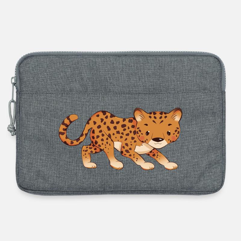 Leopard - Laptoptasche 13" - Grau meliert