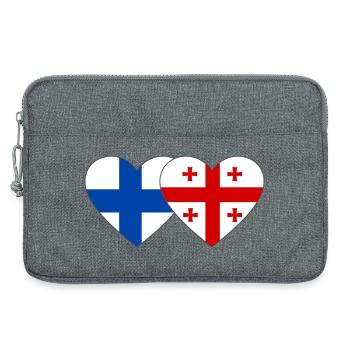 Cœur du drapeau de la Finlande Géorgie - Sacoche pour ordinateur portable 13 pouces - gris chiné - Devant