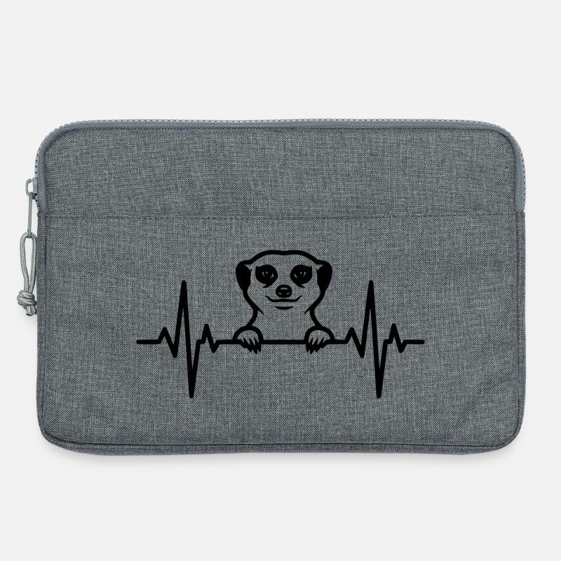 Erdmännchen Herzschlag Illustration - Laptoptasche 13" - Grau meliert