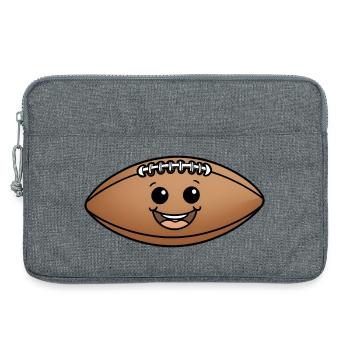 Balle Souriante Football de Dessin Animé - Sacoche pour ordinateur portable 13 pouces - gris chiné - Devant