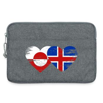 Cœur du drapeau du Groenland Islandade utilisé - Sacoche pour ordinateur portable 13 pouces - gris chiné - Devant