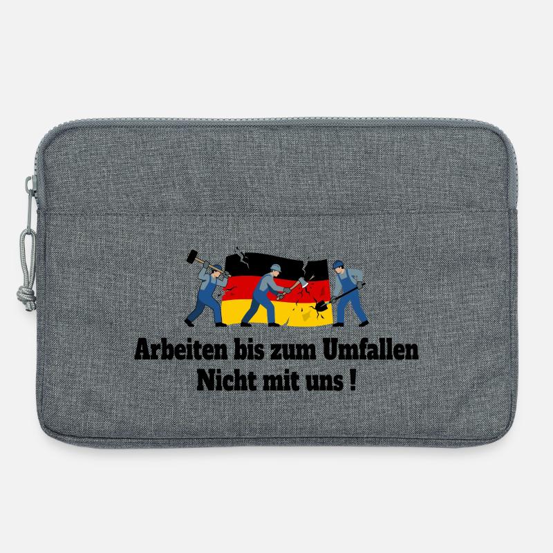 Arbeiten bis zum Umfallen - Laptoptasche 13" - Grau meliert