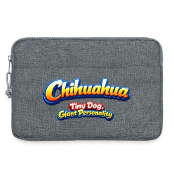 Personnalité du Chihuahua Petit Chien Géant - Sacoche pour ordinateur portable 13 pouces - gris chiné - Devant