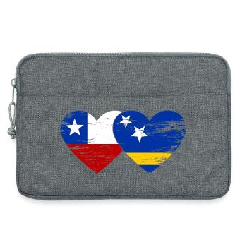 Chile_Curacao_Flagge_Herz_used - Sacoche pour ordinateur portable 13 pouces - gris chiné - Devant