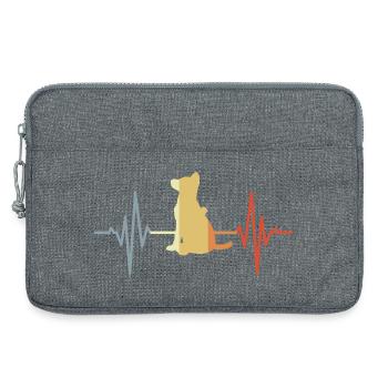 Ligne cardiaque ECG du Berger allemand - Sacoche pour ordinateur portable 13 pouces - gris chiné - Devant