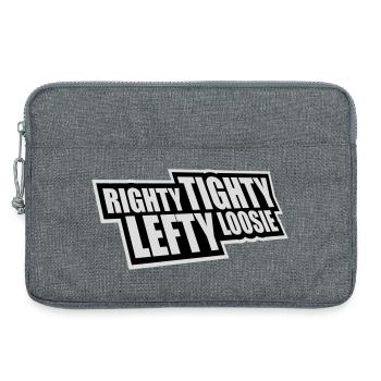 Logo DIY Drôle à droite Tighty Tighty Lefty - Sacoche pour ordinateur portable 13 pouces - gris chiné - Devant