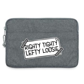 Logo DIY Drôle à droite Tighty Tighty Lefty - Sacoche pour ordinateur portable 13 pouces - gris chiné - Devant