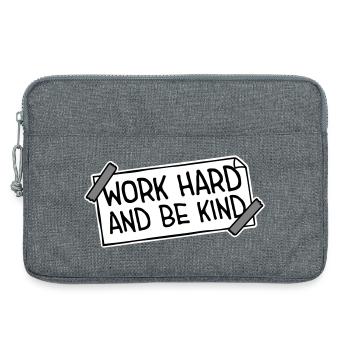 Work Hard And Be Kind Inspirierend Fleiß Güte Logo - Laptoptasche 13" - Grau meliert - Vorne