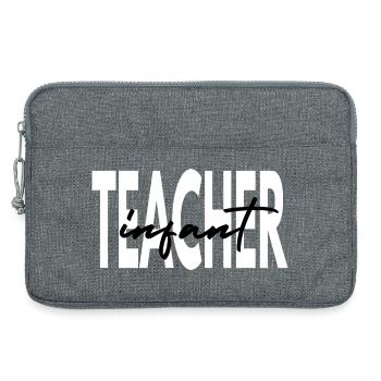 Don d’un enseignant pour nourrissons et assistant en garde d’enfants - Sacoche pour ordinateur portable 13 pouces - gris chiné - Devant