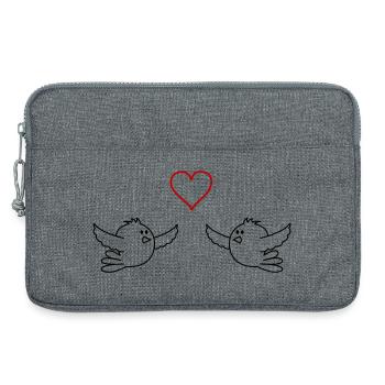 Birds In Love - Laptop bag 13" - heather grey - Front