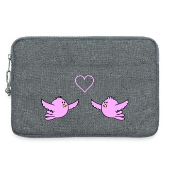 birds_in_love - Laptop bag 13" - heather grey - Front