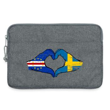 Kap Verde Schweden Flagge Hände Herzform used - Laptoptasche 13" - Grau meliert - Vorne