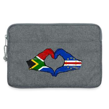 Cape Verde South Africa Flag Hands Heart Shape Used - Laptop bag 13" - heather grey - Front