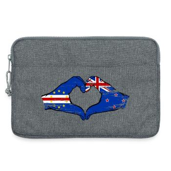Mains du drapeau du Cap-Vert Nouvelle-Zélande en forme de cœur utilisées - Sacoche pour ordinateur portable 13 pouces - gris chiné - Devant