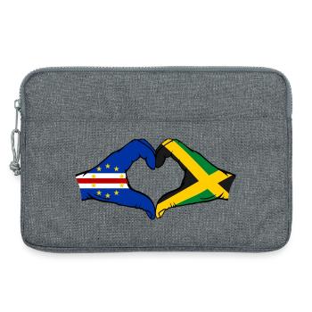 Kap Verde Jamaika Flagge Hände Herzform - Laptoptasche 13" - Grau meliert - Vorne