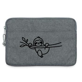 Entspanntes Faultier am Ast Tiermotiv - Laptoptasche 13" - Grau meliert - Vorne