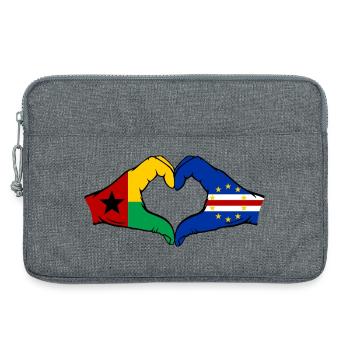 Drapeau du Cap-Vert Guinée-Bissau Mains en forme de cœur - Sacoche pour ordinateur portable 13 pouces - gris chiné - Devant