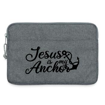 Jesus is my Anchor - Laptoptasche 13" - Grau meliert - Vorne