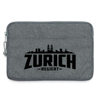 Zürich Regiert für Zürcher | Züri isch ois - Laptoptasche 13" - Grau meliert - Vorne