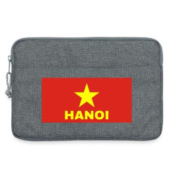 La ville de Hanoi dans le drapeau vietnamien - Sacoche pour ordinateur portable 13 pouces - gris chiné - Devant