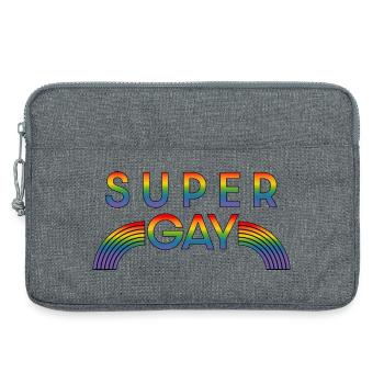 Regenbogen super gay LGBT lgbtqi queer - Laptoptasche 13" - Grau meliert - Vorne