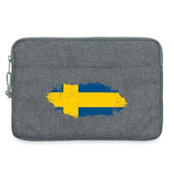 Coup de pinceau Drapeau suédois - Sacoche pour ordinateur portable 13 pouces - gris chiné - Devant