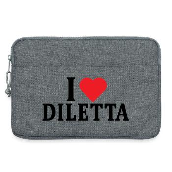 T-shirt I love Diletta t-shirt gift idea - Laptop bag 13" - heather grey - Front
