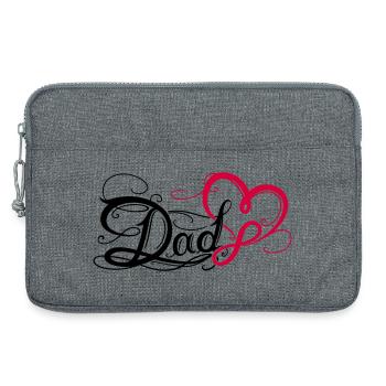 Papa Papa Fête des Pères Tatouage - Sacoche pour ordinateur portable 13 pouces - gris chiné - Devant