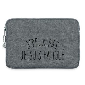 J'peux pas je suis fatigué (masculin)  - Sacoche pour ordinateur portable 13 pouces - gris chiné - Devant