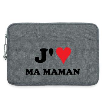 J'aime ma maman - Sacoche pour ordinateur portable 13 pouces - gris chiné - Devant